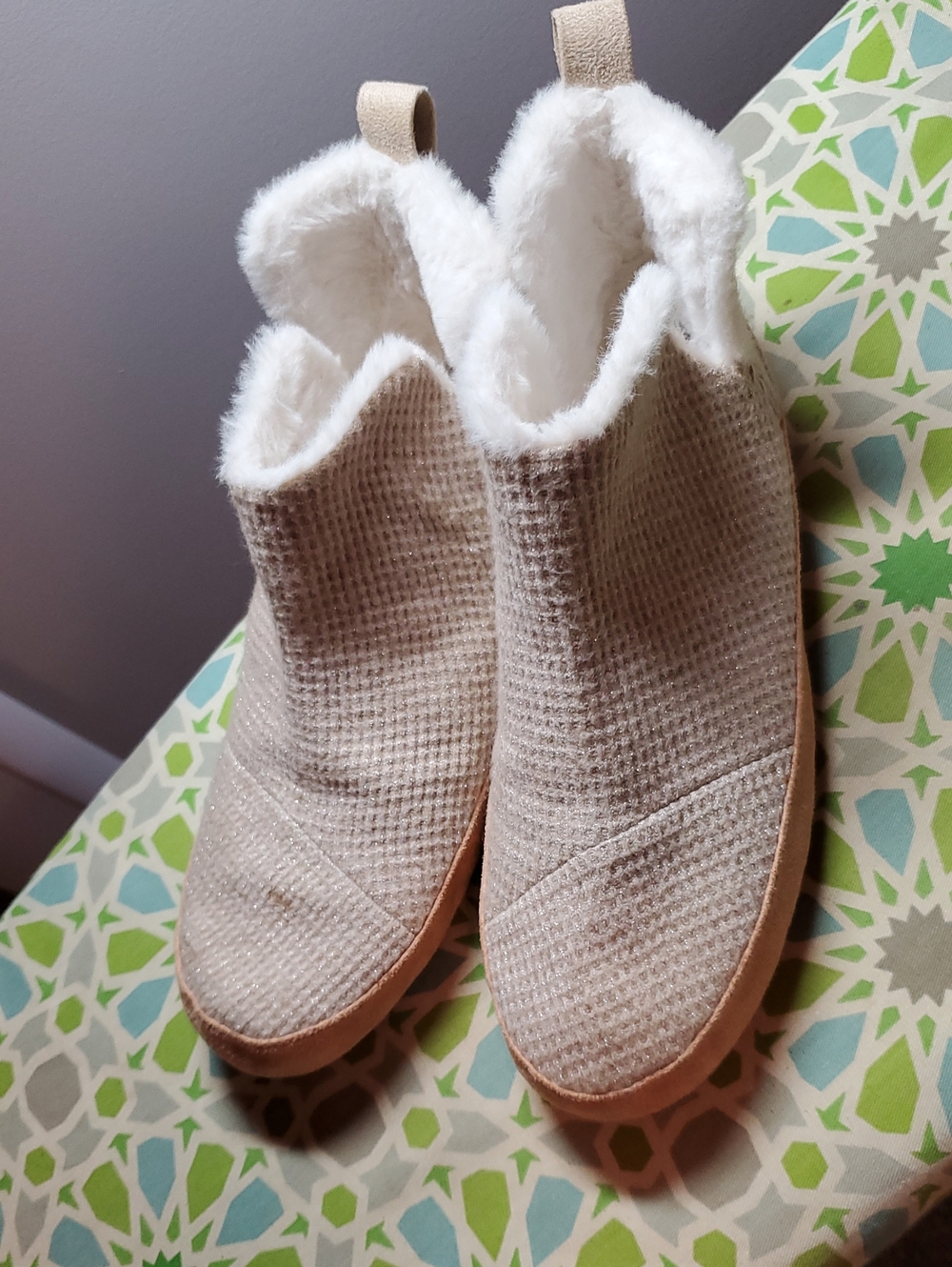 Cozy Women's Cream Faux-Fur Lined Slip-On Boots